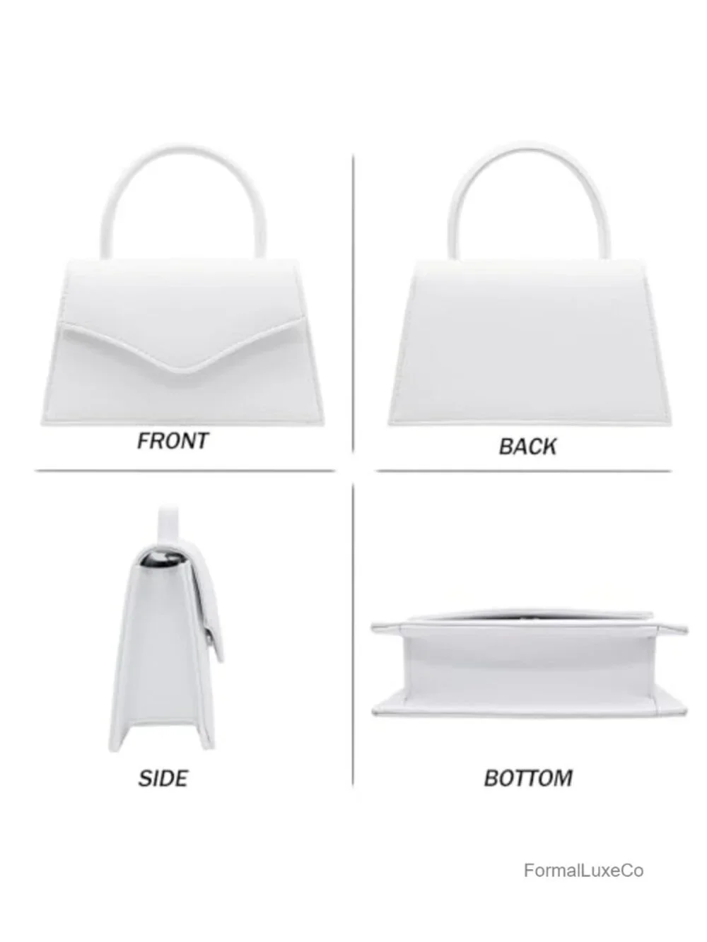 Faux Leather Clutch Purse with Handle and Removable Chain Evening Bag Wedding